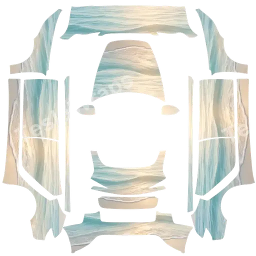 Tesla Model 3 (2024+) Standard & Premium — PNG-Wrap-Textur: soft light beach waves.