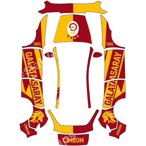 Tesla Model Y (2025+) Standard — GALATASARAY.のPNGラップテクスチャ