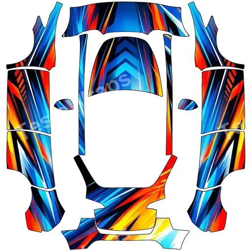 Tesla Model Y 2020-2024 — textura PNG del diseño 含有速度和色彩的赛车风格的,.