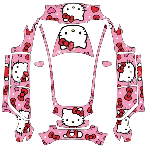 Tesla Model 3 2017-2023 — Hello Kitty PNG wrap texture