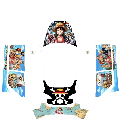 Tesla Model 3 2017-2023 — one piece Monkey D. Luffy PNG wrap texture