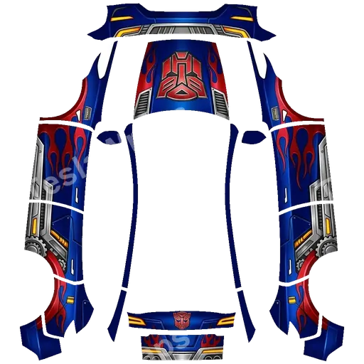 Tesla Model Y (2025+) Premium — textura PNG del diseño Optimus Prime