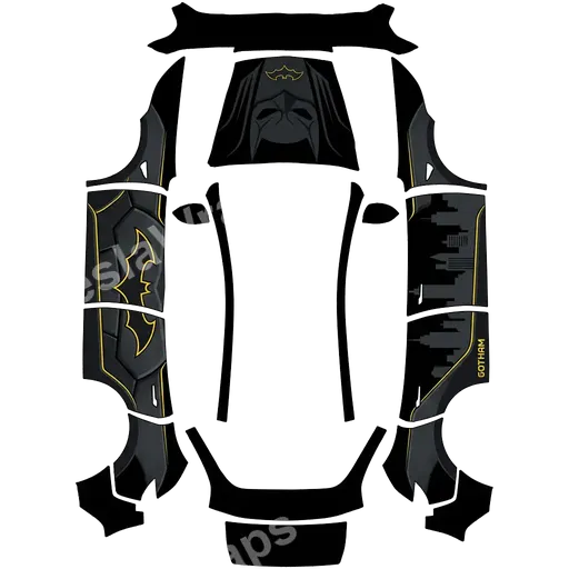 Tesla Model Y (2025+) Standard — batman PNG wrap texture