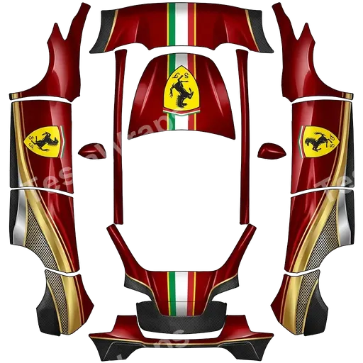 Tesla Model Y 2020-2024 — PNG-Wrap-Textur: ferrari style with stunning outfit.