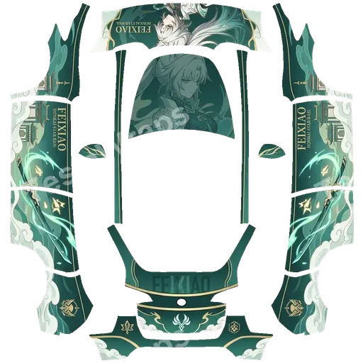 Tesla Model Y 2020-2024 — Feixiao from Honkai Star Rail PNG wrap texture