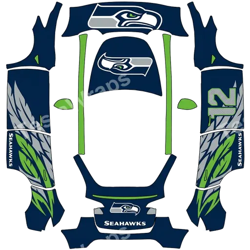 Tesla Model Y 2020-2024 — textura PNG del diseño Seahawks nfl football team