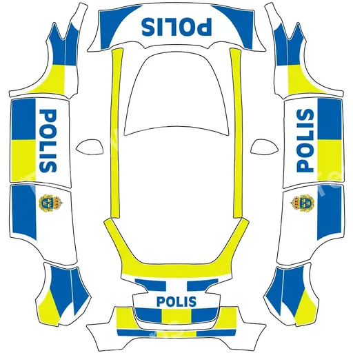Tesla Model Y 2020-2024 — Svenska polisen PNG wrap texture