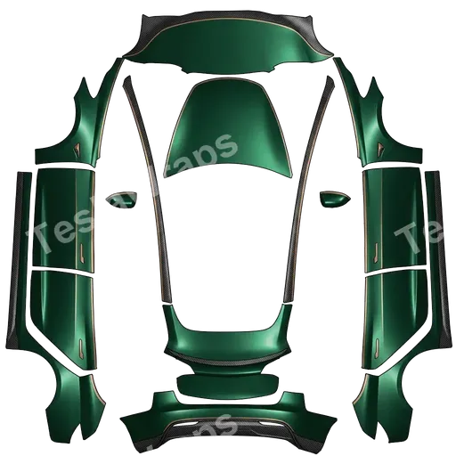 Tesla Model 3 2017-2023 — Sporty and elegant bottle green PNG wrap texture