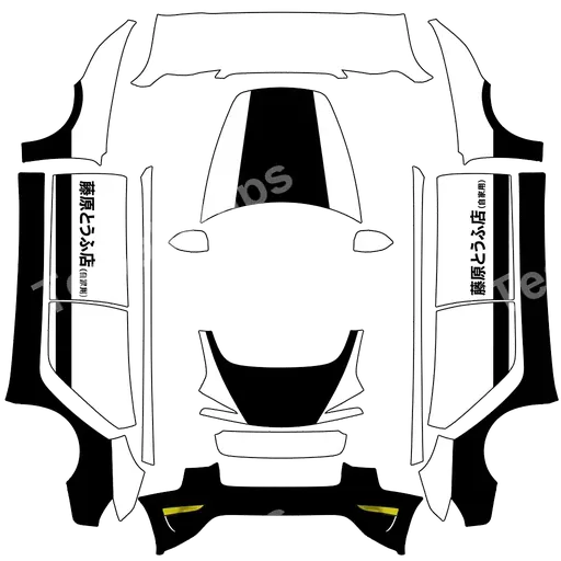 Tesla Model 3 (2024+) Standard & Premium — texture PNG du wrap InitialD ae86 trueno fujiwaratofu