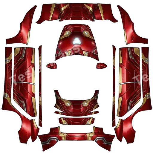 Tesla Model 3 (2024+) Standard & Premium — PNG-Wrap-Textur: Iron man
