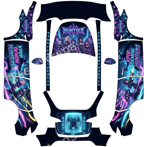 Tesla Model Y 2020-2024 — texture PNG du wrap kpop demon hunters huntrix