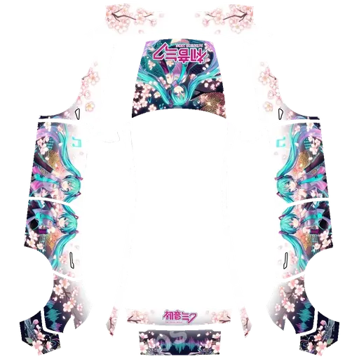 Tesla Model Y (2025+) Premium — Miku Hatsune blooming PNG wrap texture