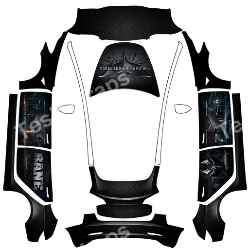 Tesla Model 3 2017-2023 — textura PNG del diseño Batman - Dark night rises