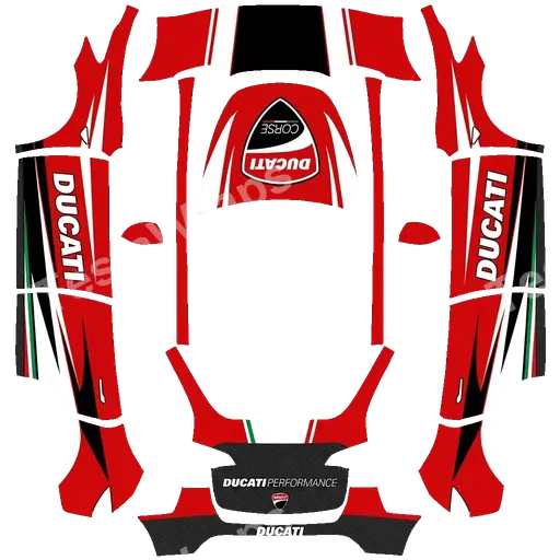 Tesla Model Y 2020-2024 — texture PNG du wrap Ducati