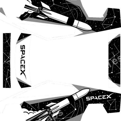 Tesla Cybertruck 2024+ — Space x. Colors: white, black. PNG wrap texture