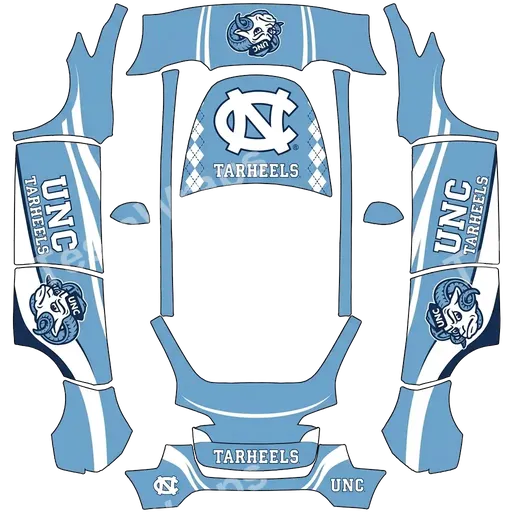 Tesla Model Y 2020-2024 — PNG-Wrap-Textur: UNC Tarheels.