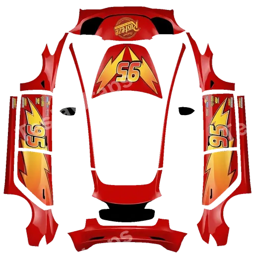 Tesla Model 3 2017-2023 — texture PNG du wrap i would like a lightning mcqueen wrap