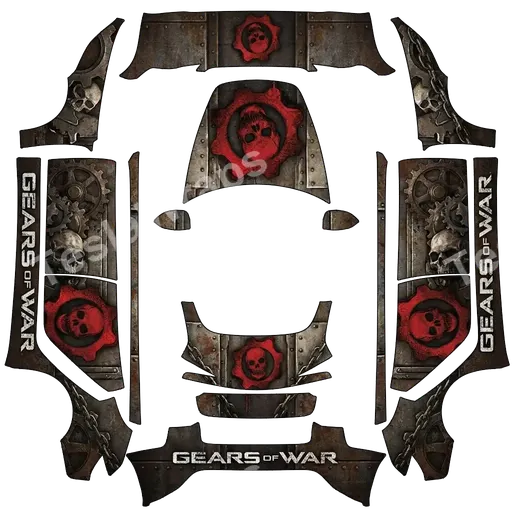 Tesla Model 3 (2024+) Standard & Premium — Gears of War. PNG wrap texture