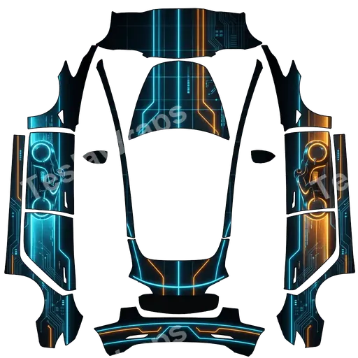 Tesla Model 3 2017-2023 — textura PNG del diseño Tron inspired