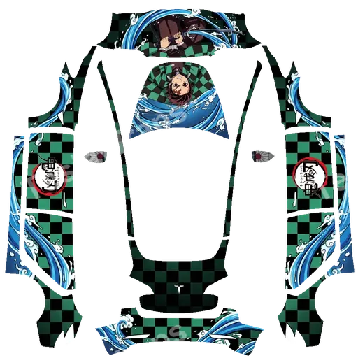 Tesla Model 3 2017-2023 — PNG-Wrap-Textur: demon slayer tanjiro