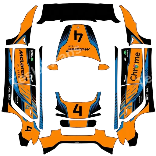 Tesla Model 3 (2024+) Standard & Premium — Lando Norris Formula One PNG wrap texture