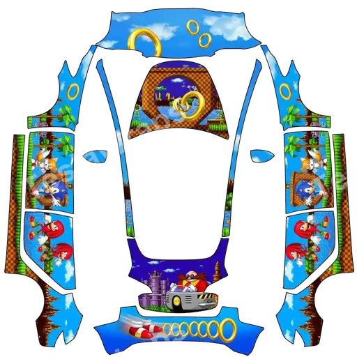 Tesla Model 3 2017-2023 — Sonic the Hedgehog. PNG 涂装贴图