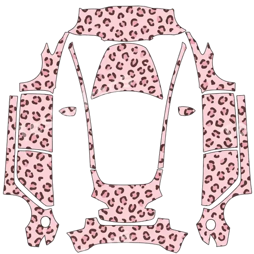 Tesla Model 3 2017-2023 — light pink cheetah print PNG 涂装贴图
