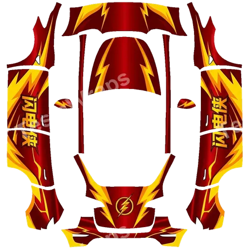 Tesla Model Y 2020-2024 — 闪电侠 PNG wrap texture