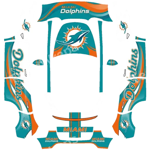 Tesla Model Y 2020-2024 — NFL: Miami Dolphins PNG wrap texture
