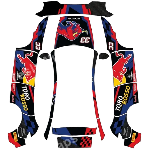 Tesla Model Y (2025+) Premium — PNG-Wrap-Textur: F1 racing bulls livery.