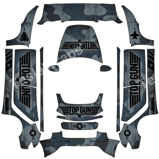 Tesla Model 3 (2024+) Standard & Premium — TOPGUN PNG wrap texture