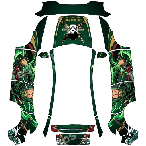 Tesla Model Y (2025+) Premium — textura PNG del diseño zoro one piece