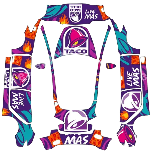 Tesla Model 3 2017-2023 — Taco bell PNG wrap texture
