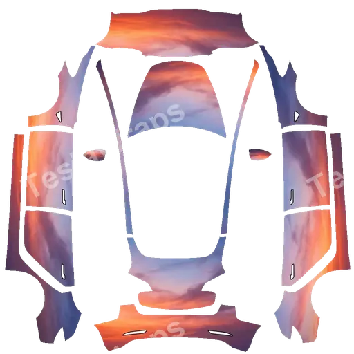 Tesla Model 3 2017-2023 — PNG-Wrap-Textur: Cloudy sunset