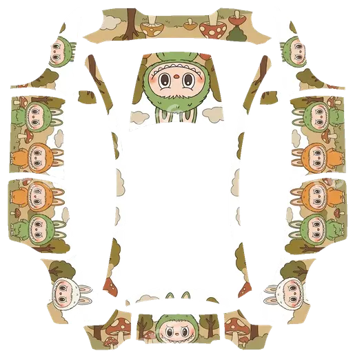 Tesla Model Y L 2025+ — PNG-Wrap-Textur: Labubu