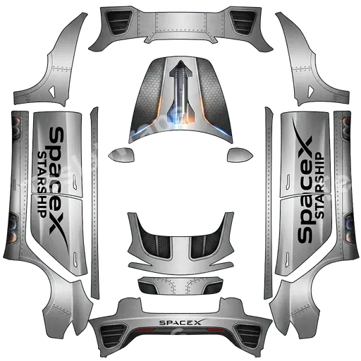 Tesla Model 3 (2024+) Performance — PNG-Wrap-Textur: SpaceX Starship