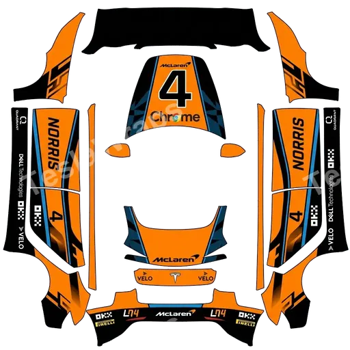 Tesla Model 3 (2024+) Standard & Premium — Lando Norris 2025 Formula One PNG wrap texture
