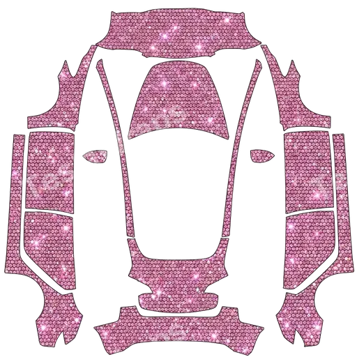 Tesla Model 3 2017-2023 — texture PNG du wrap pink print swarovski small stones covvering the entire car