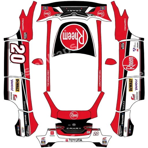Tesla Model Y 2020-2024 — PNG-Wrap-Textur: christopher bells nascar race car