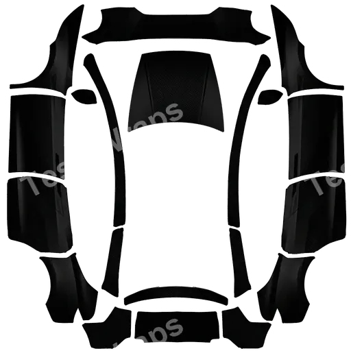 Tesla Model Y L 2025+ — PNG-Wrap-Textur: Black Tesla Model X 2026