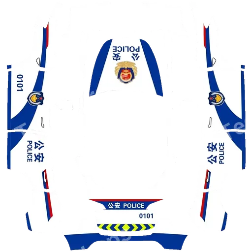 Tesla Model Y 2020-2024 — 中国公安的图片 PNG wrap texture