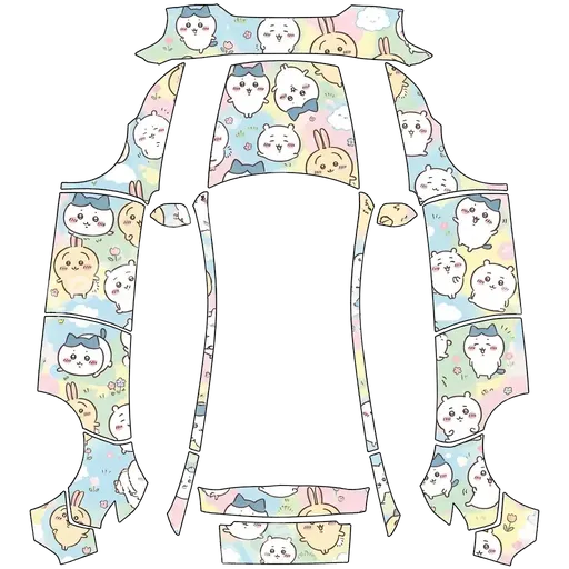 Tesla Model Y (2025+) Premium — PNG-Wrap-Textur: Chiikawa charactor