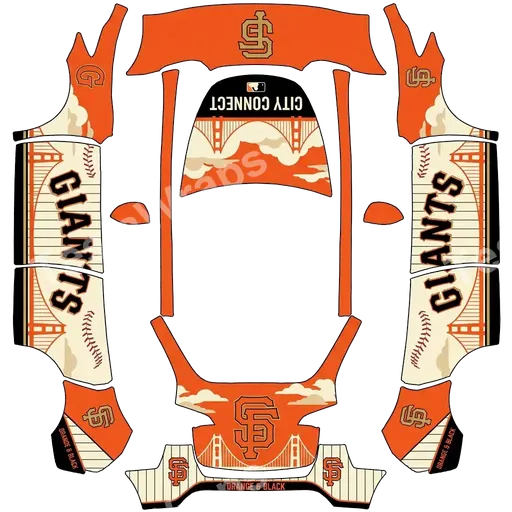 Tesla Model Y 2020-2024 — San Francisco giants city connect. PNG wrap texture