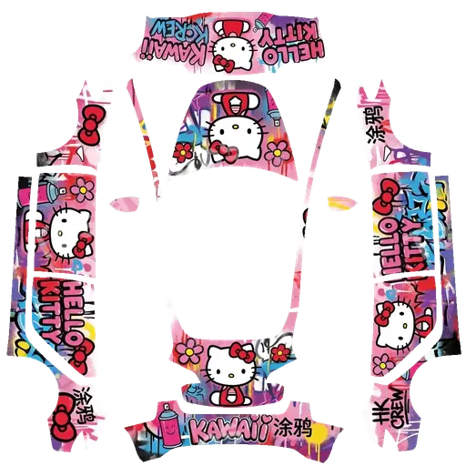Tesla Model 3 2017-2023 — PNG-Wrap-Textur: 我想要一个hello kitty主题的涂鸦