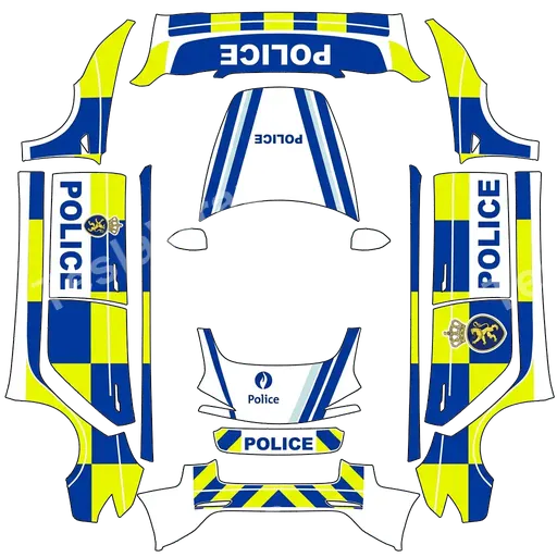Tesla Model 3 (2024+) Standard & Premium — textura PNG del diseño Police belge battenbrug