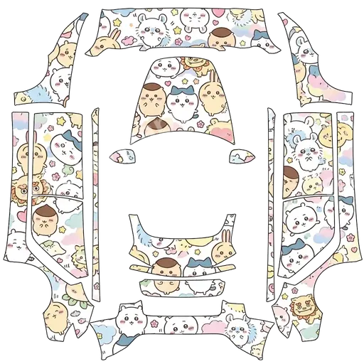 Tesla Model 3 (2024+) Standard & Premium — Chiikawa. PNG wrap texture