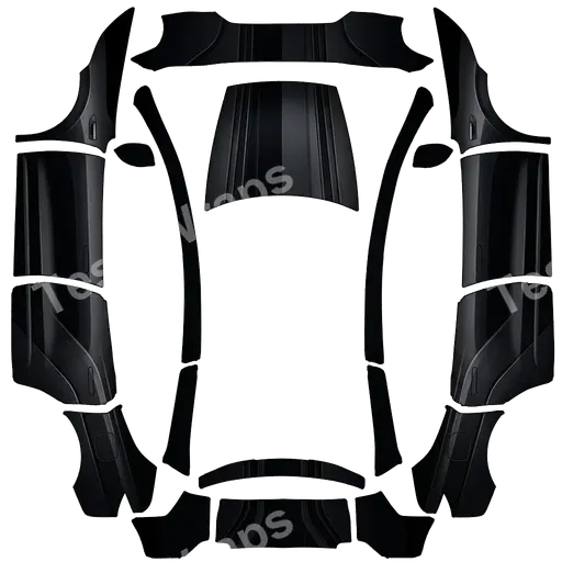 Tesla Model Y L 2025+ — PNG-Wrap-Textur: AITO M9. Colors: black.