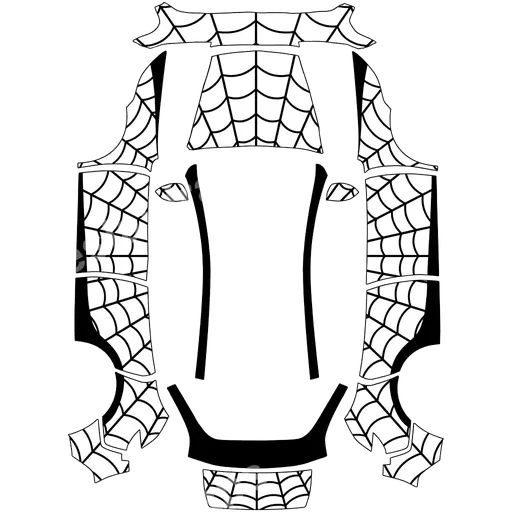Tesla Model Y (2025+) Standard — textura PNG del diseño White and Black Spiderman.