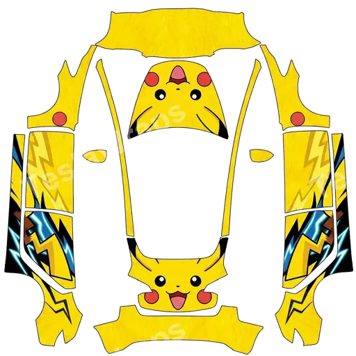 Tesla Model 3 2017-2023 — Pikachu. PNG wrap texture