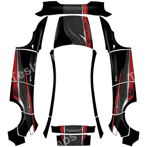 Tesla Model Y (2025+) Premium — Add a rear spoiler. PNG wrap texture